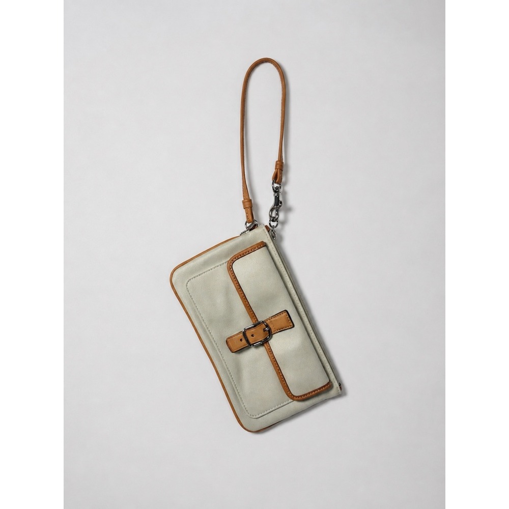 Coach Vintage Y2K Soho Canvas Buckle Flap Wristlet Bag Clutch Tan Camel OS